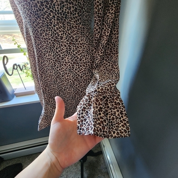 *NWT* ASOS Frill Neck Mini Leopard Print Dress - Picture 4 of 6